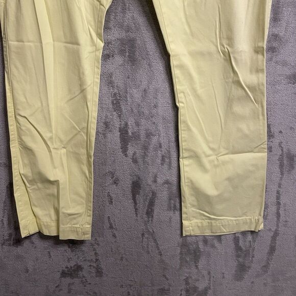 American Eagle Men's Chino 36x30 Green‎ Lime Original Slim Straight Leg Yellow - Picture 2 of 11